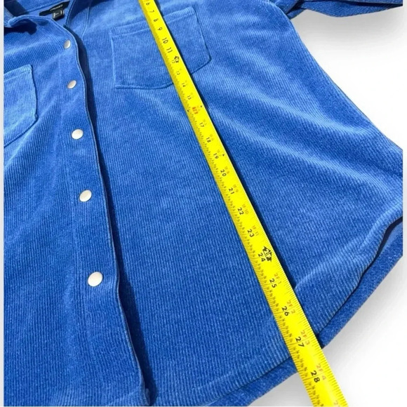Forever 21 Oversize Royal Blue Snap Button and Cuffs Long Sleeve Corduroy Jacket - Picture 13 of 16